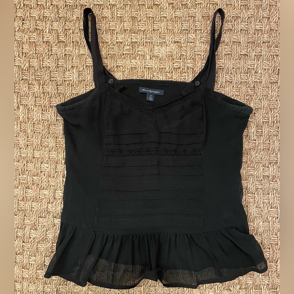 American Eagle Outfitters Black Lace Tank Top Blouse